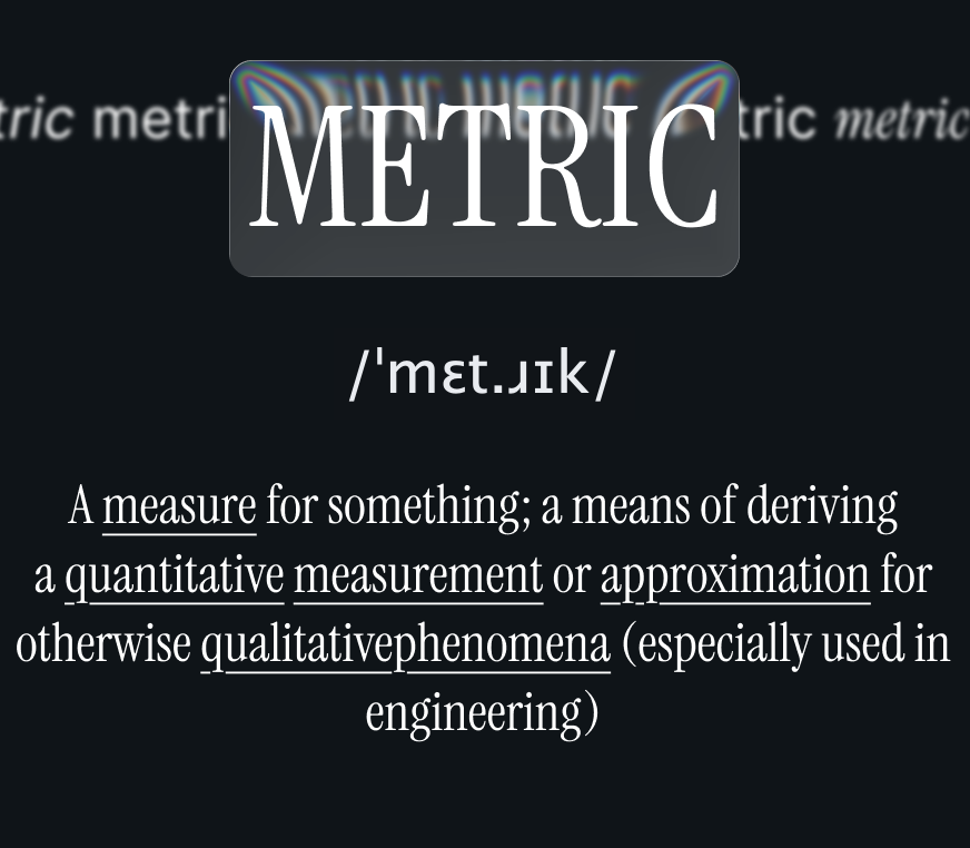 Metric — a measure for something